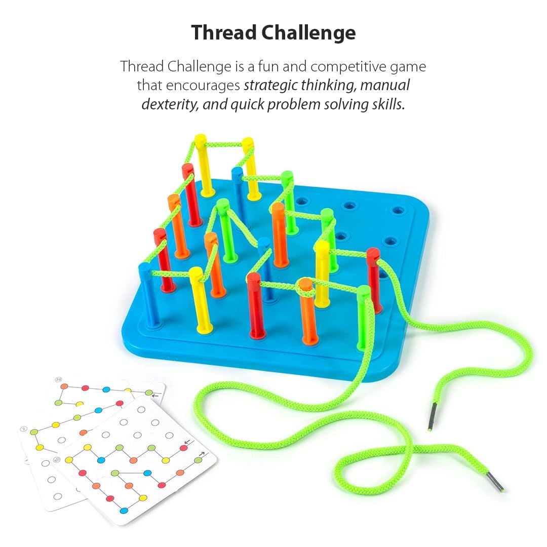 Creative Thread Puzzle Board With Pegs And Challenge Sheets - EKT4070