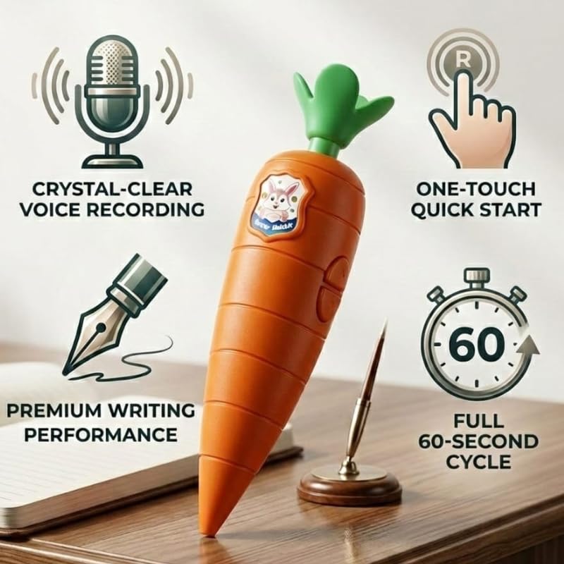 60 Second Carrot Voice Recorder Ballpoint Pen - EKT4079