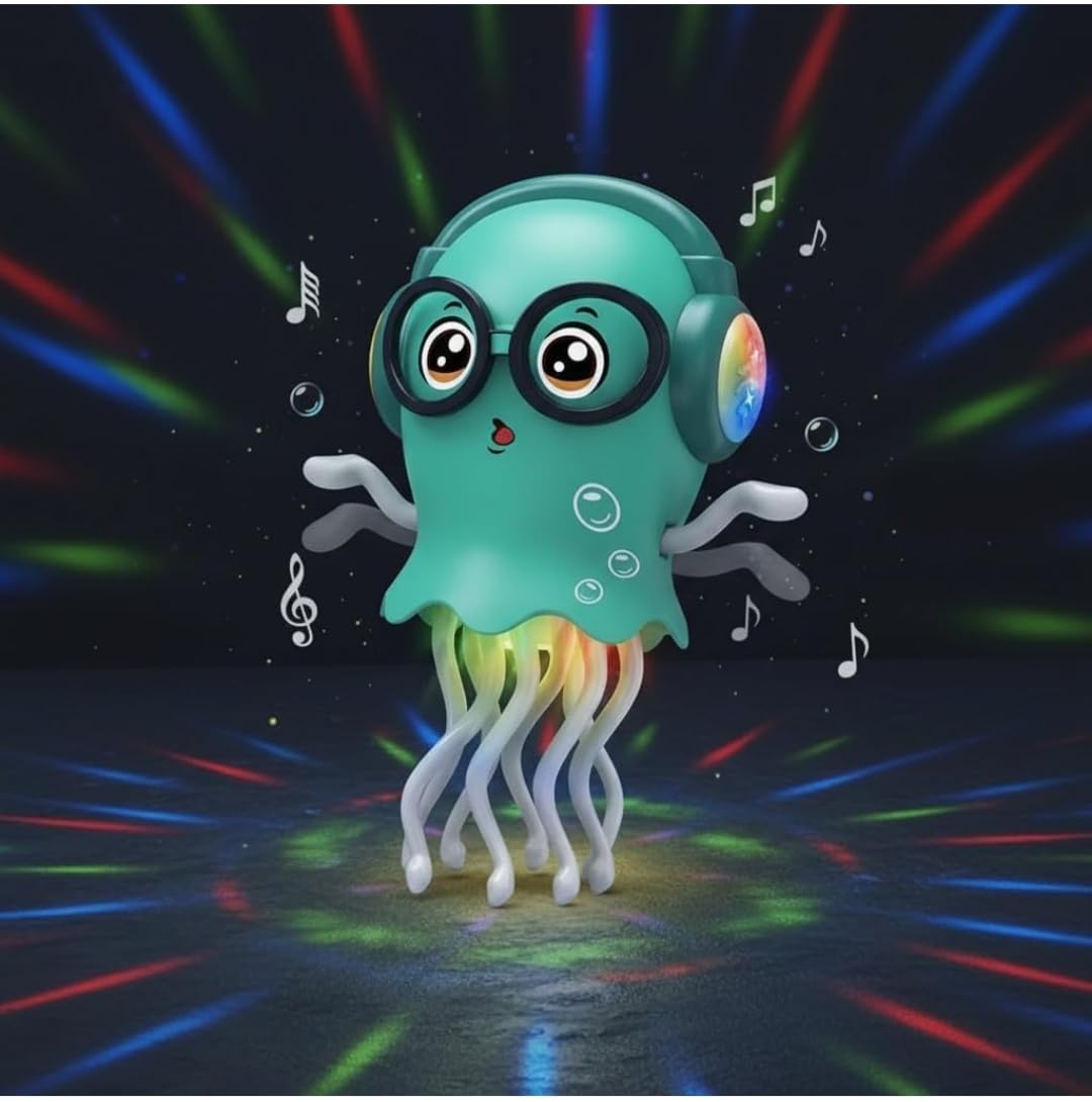 Dancing Jellyfish Toy with Light Up Musical and 360 Degree Rotating Tentacles - EKT4080