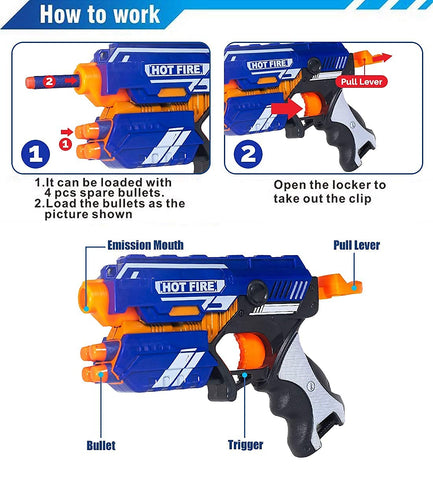 Braintastic Blaze Storm Toy Gun with Safe Foam Bullets - EKT4081