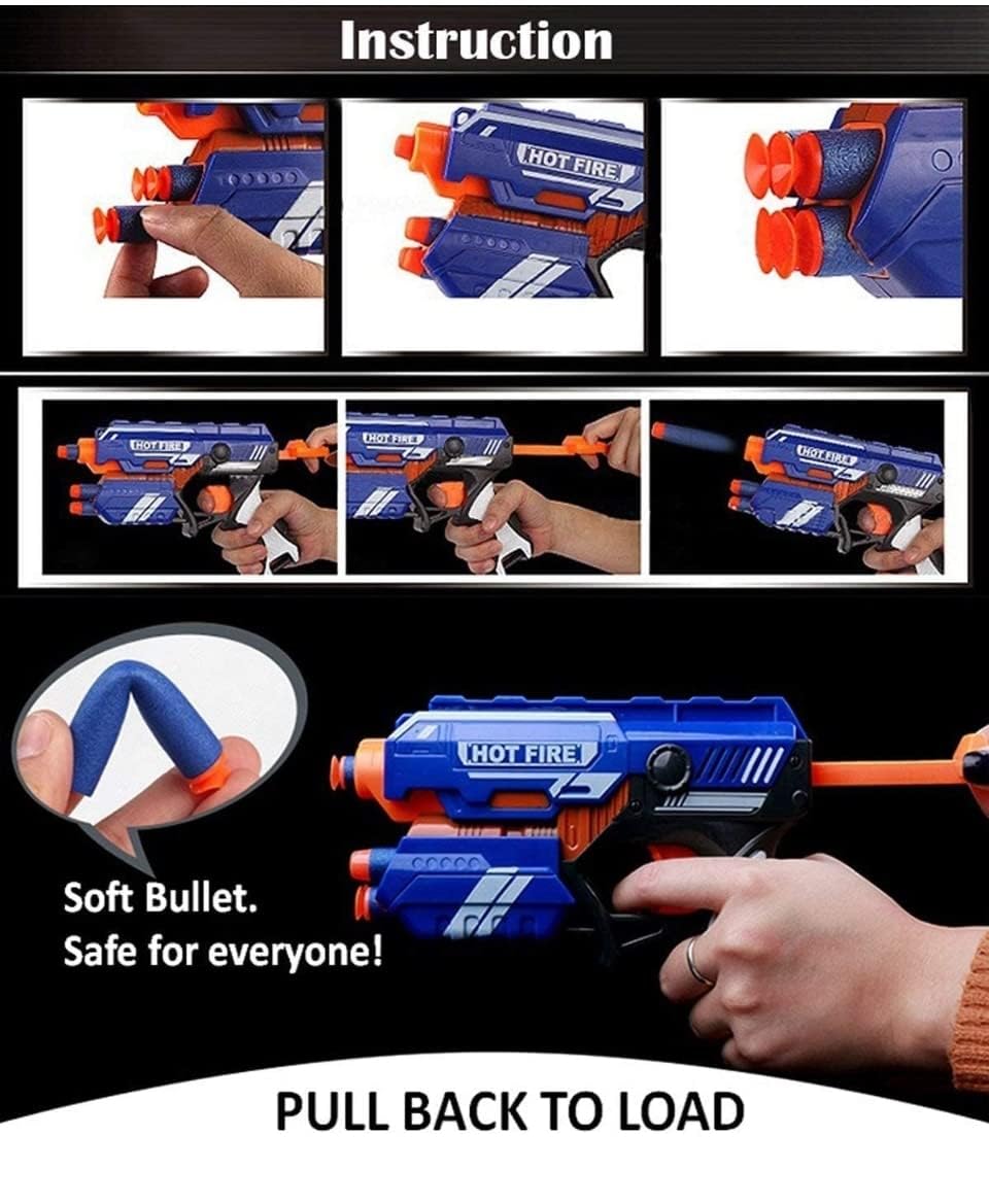 Braintastic Blaze Storm Toy Gun with Safe Foam Bullets - EKT4081