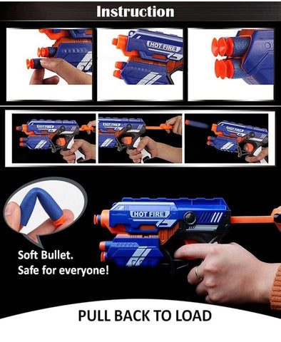 Braintastic Blaze Storm Toy Gun with Safe Foam Bullets - EKT4081
