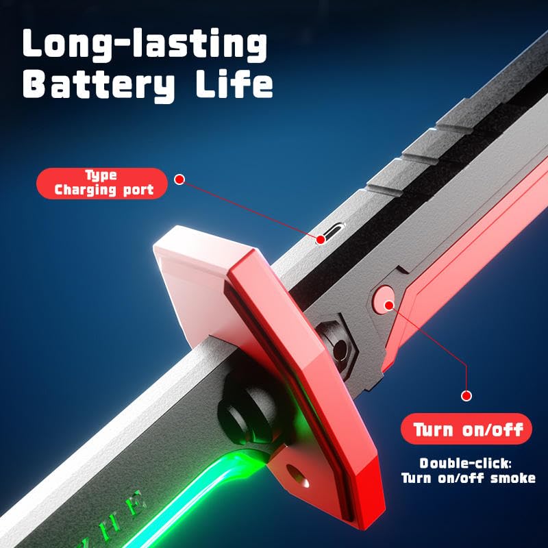 65 Cm LED Spark Sword with Sound and Fog - EKT4085