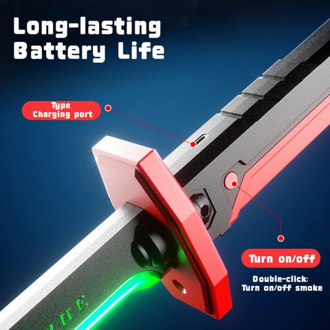65 Cm LED Spark Sword with Sound and Fog - EKT4085