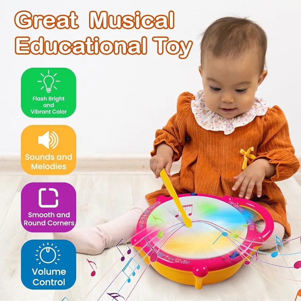 Musical Flash Electronic Drum with Lights and Sounds - EKT4094