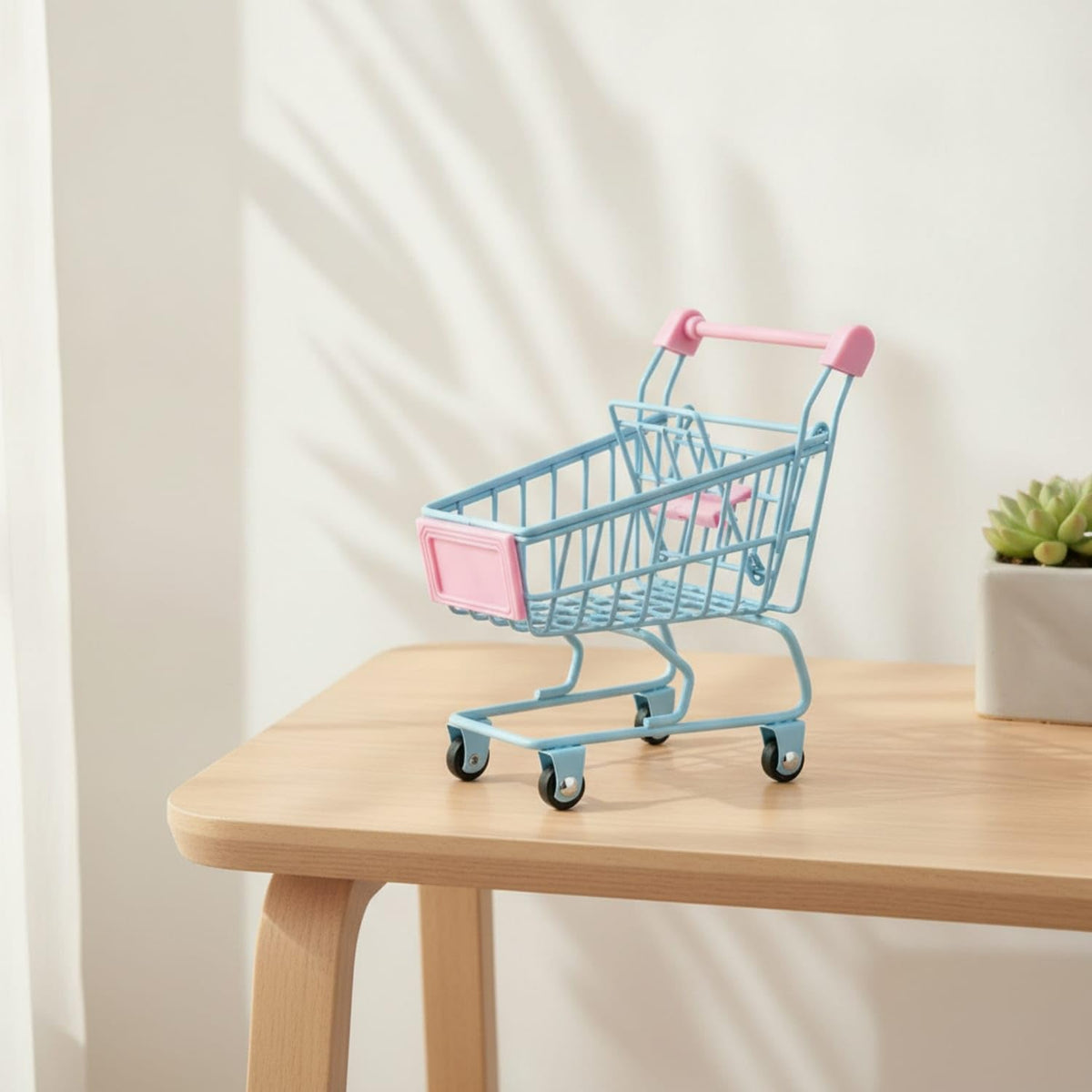 Metal Mini Shopping Cart with Wheels - EKT4116