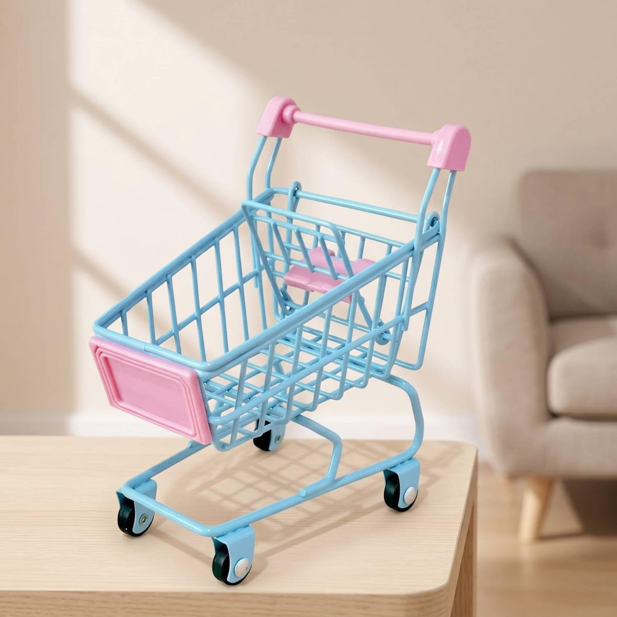 Metal Mini Shopping Cart with Wheels - EKT4116
