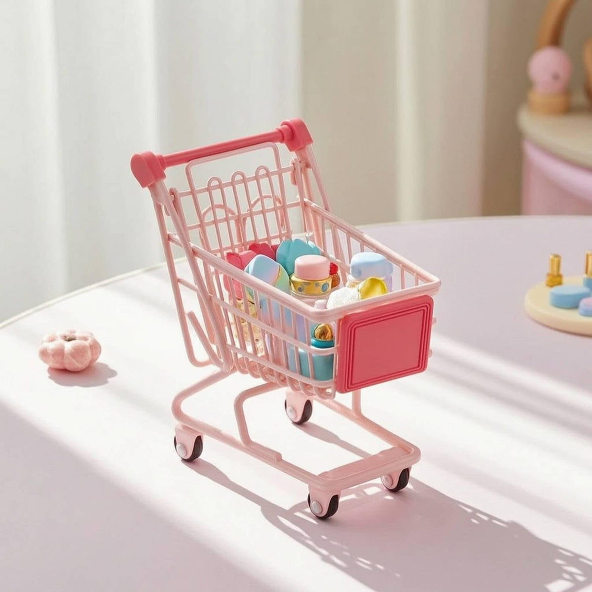 Metal Mini Shopping Cart with Wheels - EKT4116