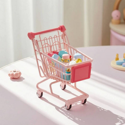 Metal Mini Shopping Cart with Wheels - EKT4116