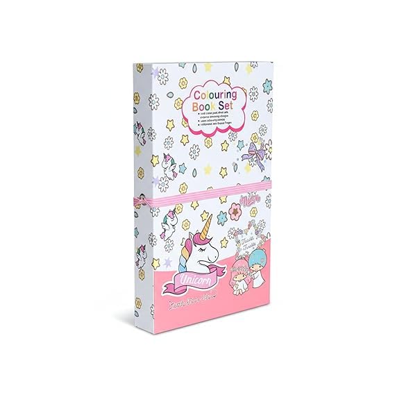 3 Fold Kids Coloring & Scratch Book Set Unicorn - EKT4120