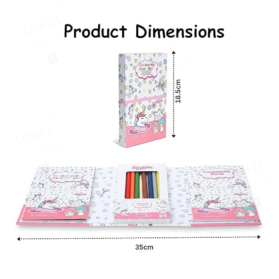 3 Fold Kids Coloring & Scratch Book Set Unicorn - EKT4120
