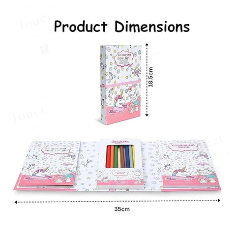 3 Fold Kids Coloring & Scratch Book Set Unicorn - EKT4120
