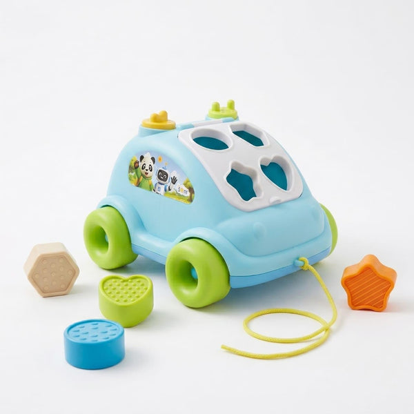 Baby Shape Sorter Pull Along Car Toy for Toddlers - EKT4122