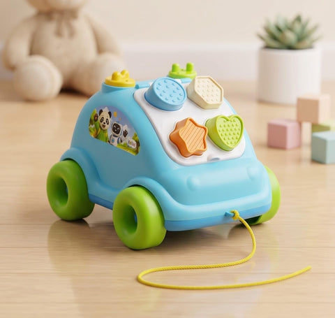 Baby Shape Sorter Pull Along Car Toy for Toddlers - EKT4122
