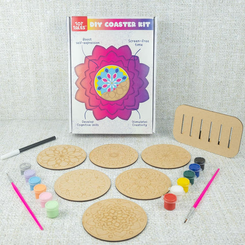 DIY Coaster Painting Kit with Stand Art and Craft - EKT4123