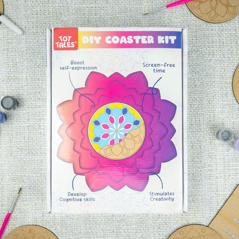 DIY Coaster Painting Kit with Stand Art and Craft - EKT4123