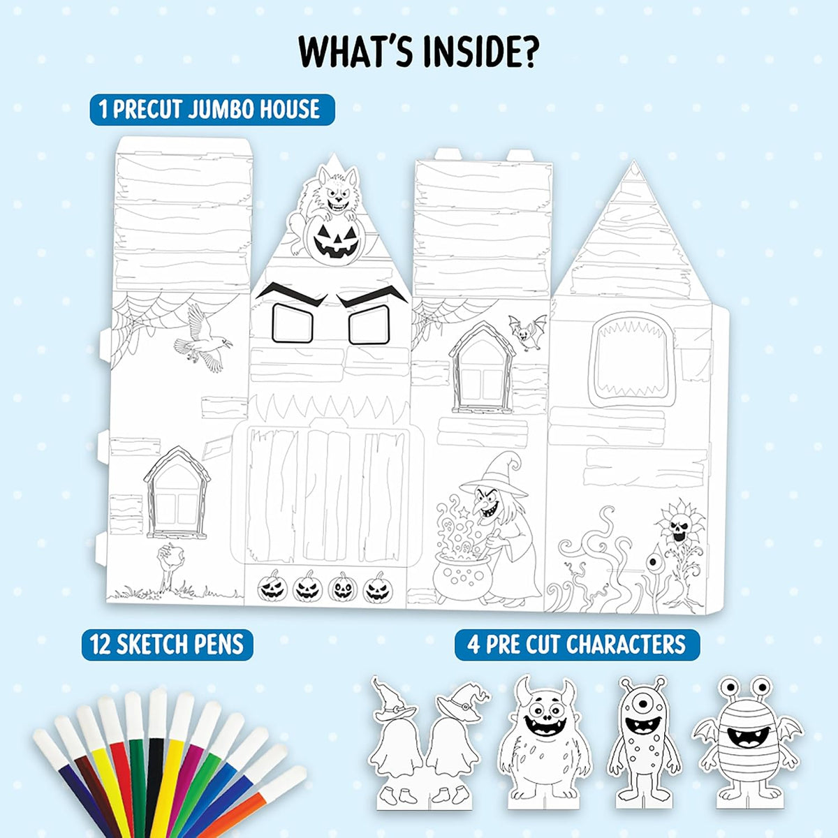 DIY 3D Coloring Kit Whimsy Monster House - EKT4124