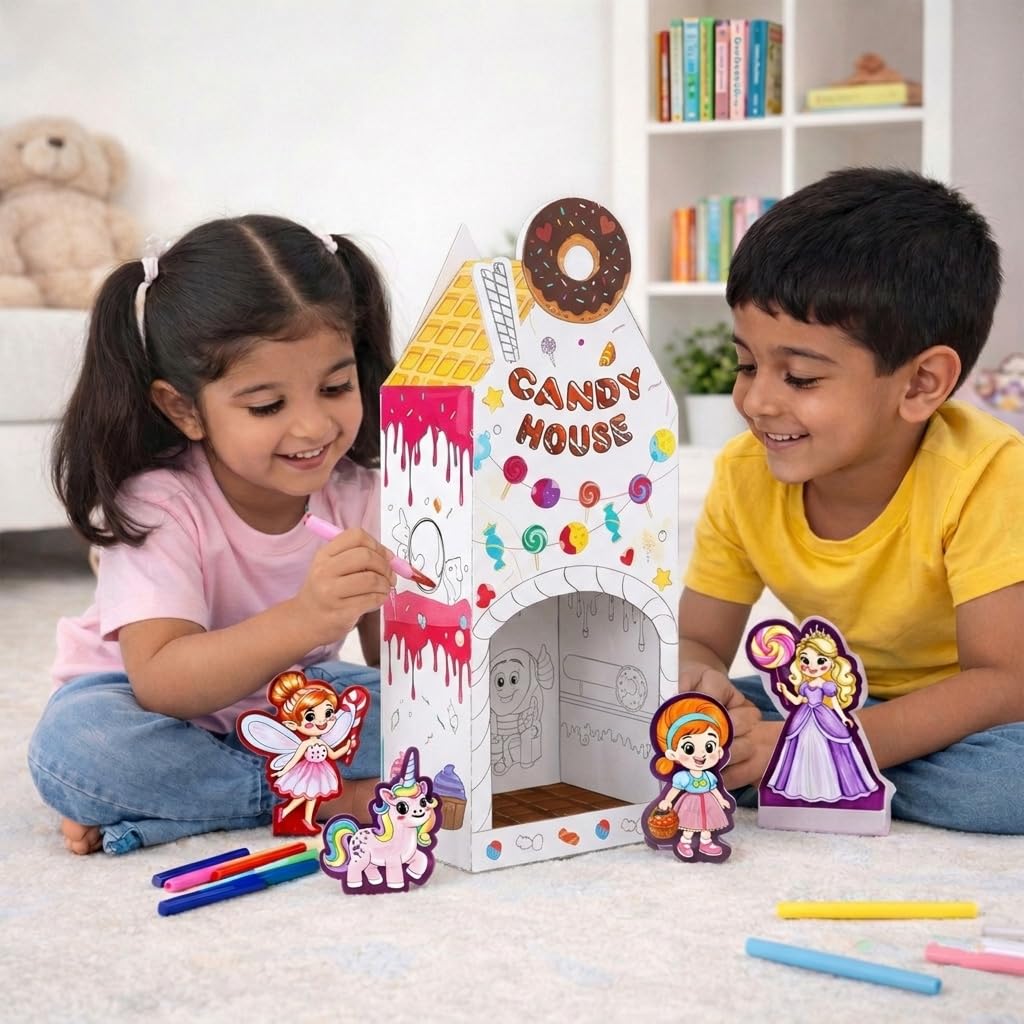 DIY 3D Coloring Kit Whimsy Candy House - EKT4125