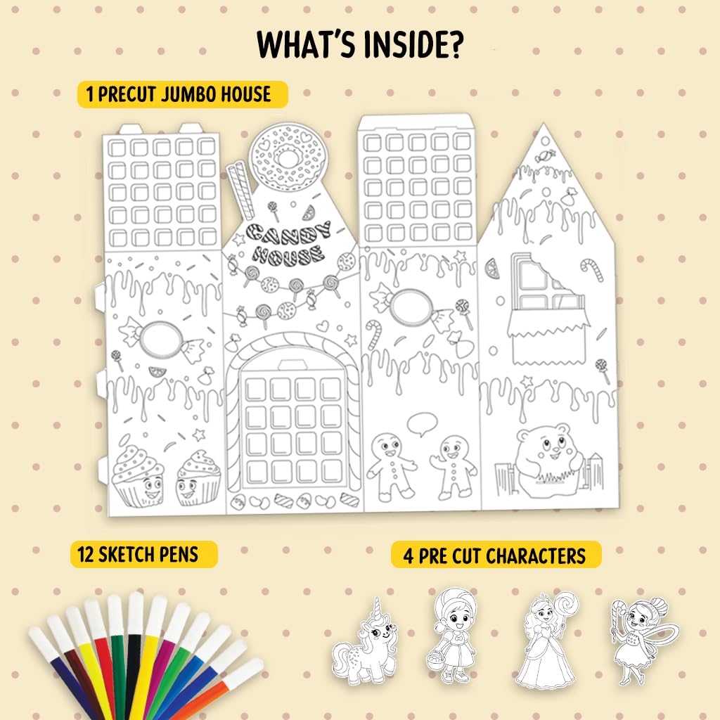 DIY 3D Coloring Kit Whimsy Candy House - EKT4125