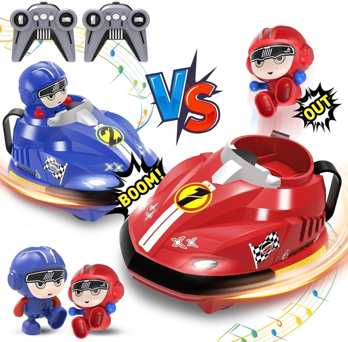 2 Player Go Kart RC Bumper Car Game for Kids - EKT4128