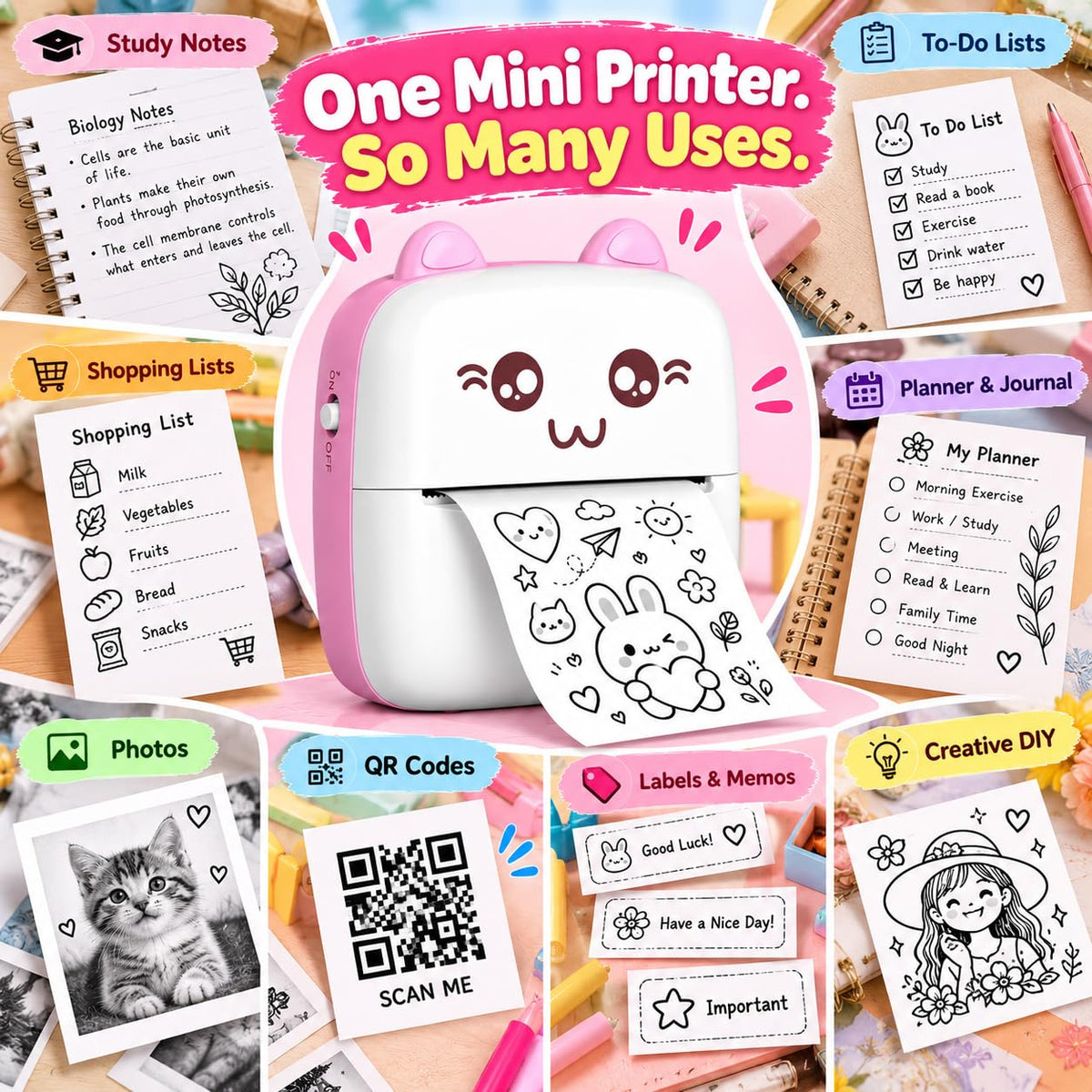 Mini Pocket Instant Thermal Printer Bluetooth Wireless - EKT4129