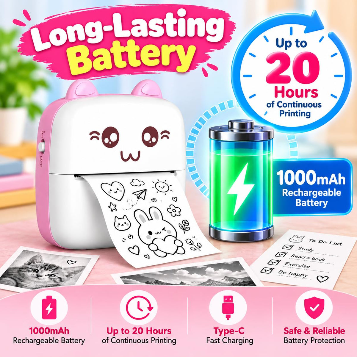 Mini Pocket Instant Thermal Printer Bluetooth Wireless - EKT4129