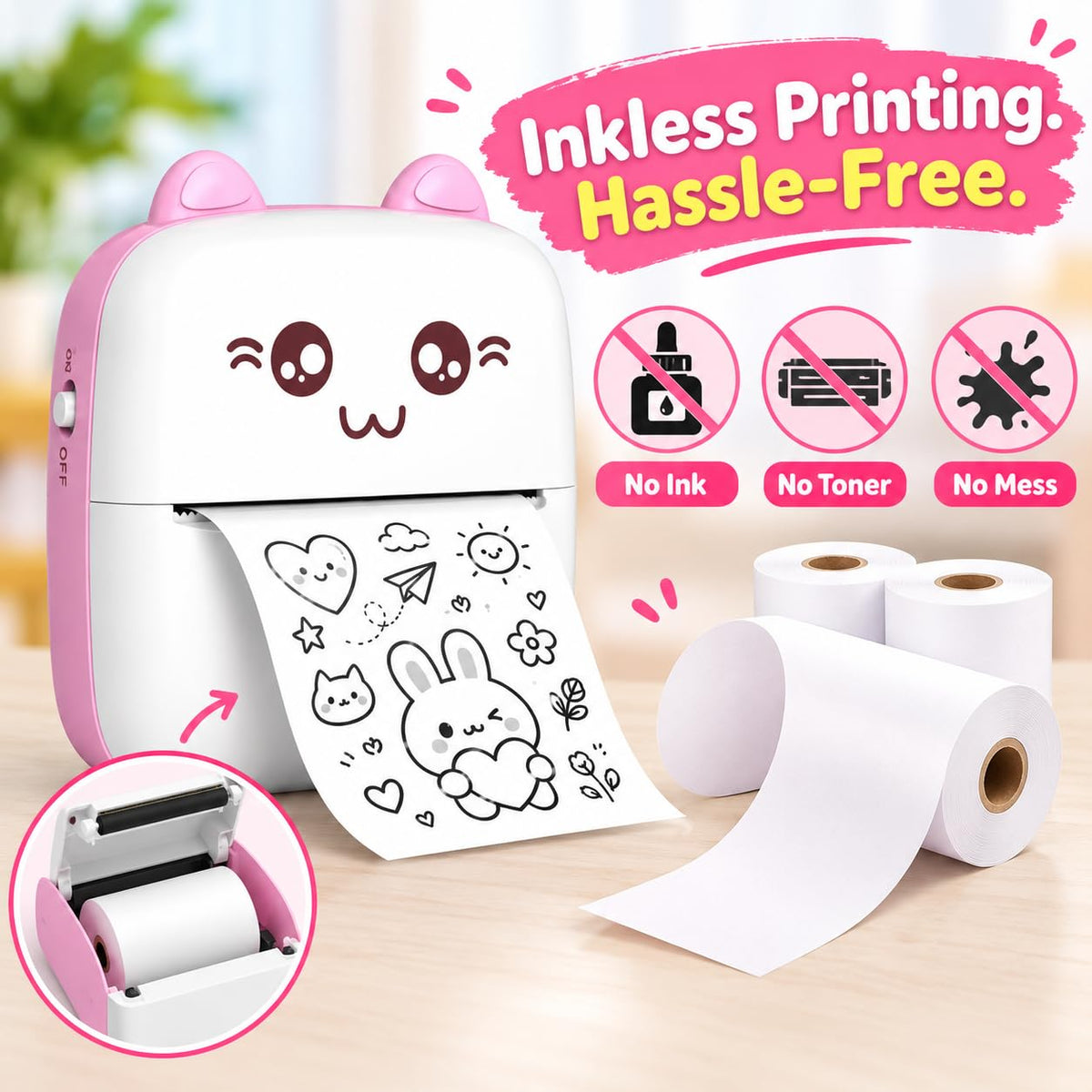 Mini Pocket Instant Thermal Printer Bluetooth Wireless - EKT4129