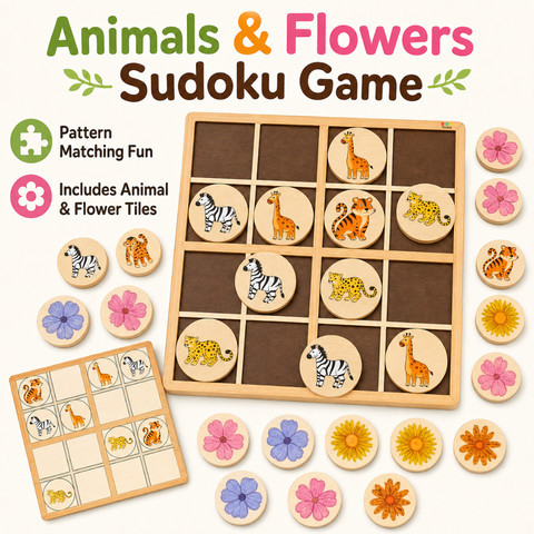 SUDOKU GAME ANIMALS AND FLOWERS - EKW0222