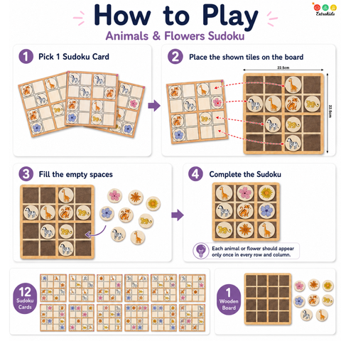 SUDOKU GAME ANIMALS AND FLOWERS - EKW0222