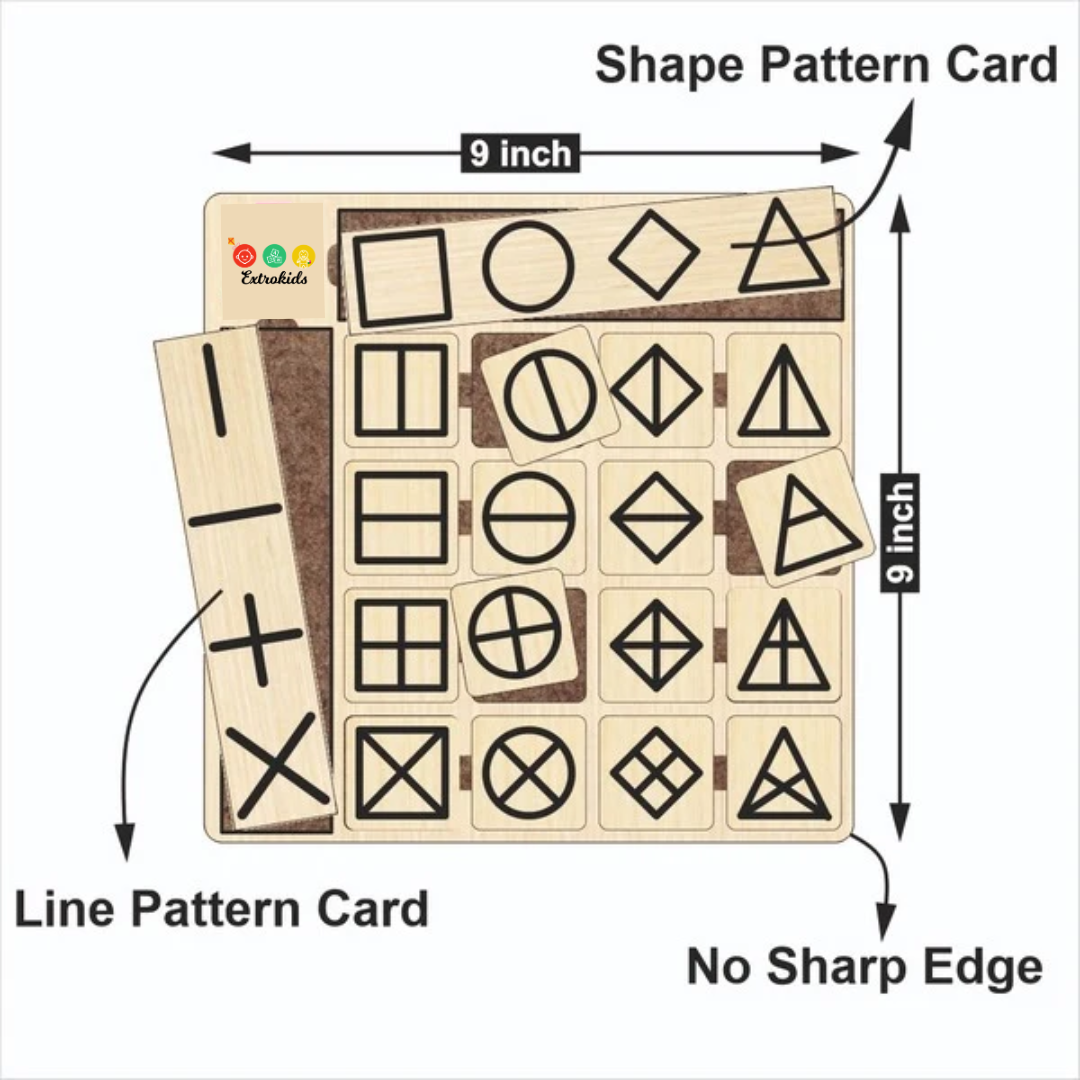 Shapes matrix activity game with pattern card - EKW0249