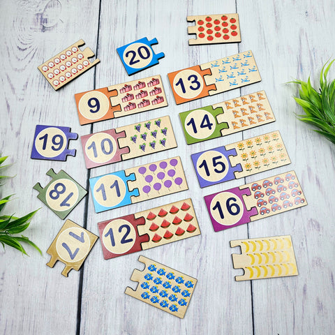 Wooden Number Self Correcting Puzzle - EKW0269