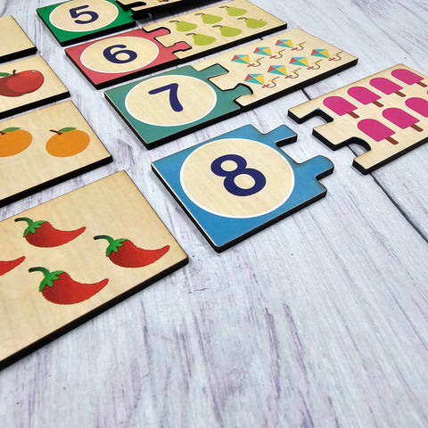 Wooden Number Self Correcting Puzzle - EKW0269