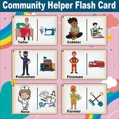 Wooden Flash Cards - Community Helper - EKW0271