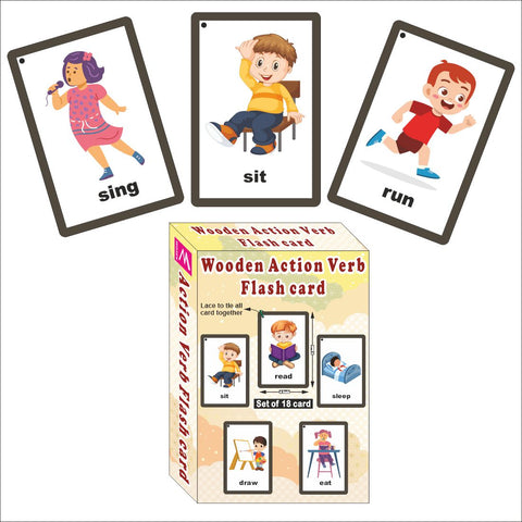 Wooden Flash Cards - Action Verb - EKW0273