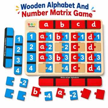 Wooden Alphabet And Number Matrix Game - EKW0276