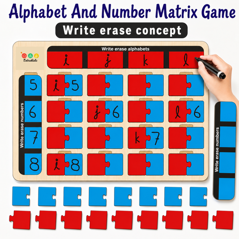 Wooden Alphabet And Number Matrix Game - EKW0276
