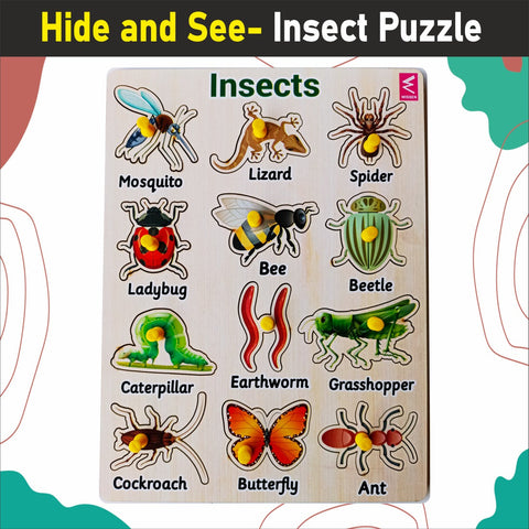 Wooden Insects Peg Board - EKW0280