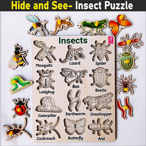 Wooden Insects Peg Board - EKW0280