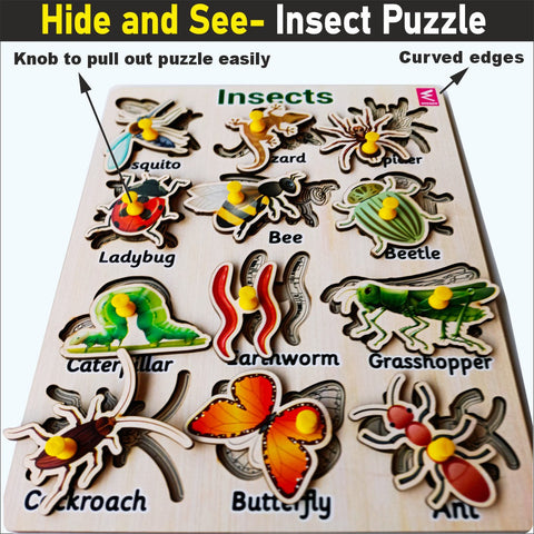 Wooden Insects Peg Board - EKW0280