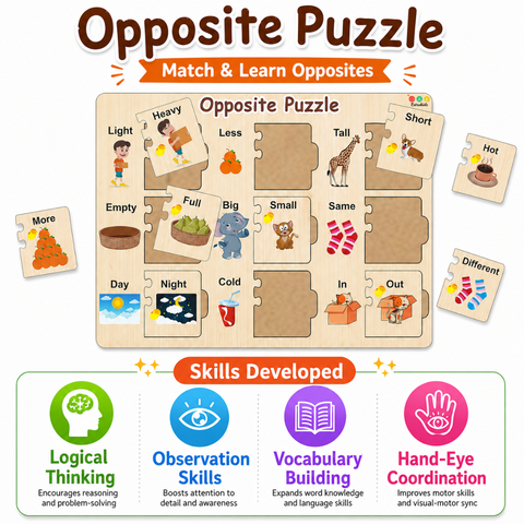 Wooen Opposite Matching Puzzle With Peg - EKW0281