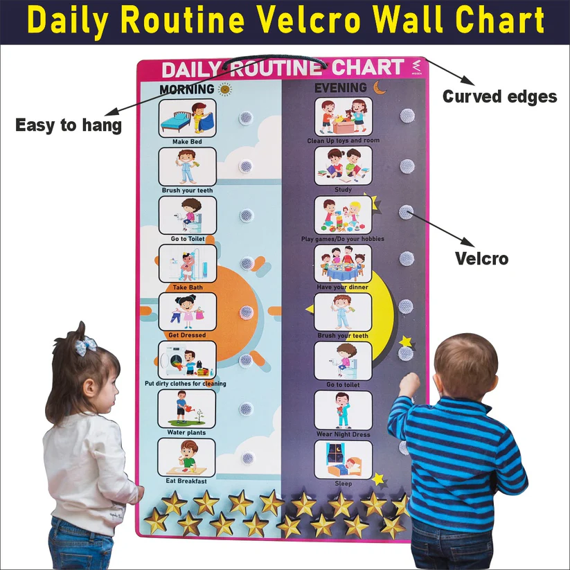 House Routine Chart 1 Wooden Home Chore Routine Chart will be shipped - EKW0288 – Extrokids