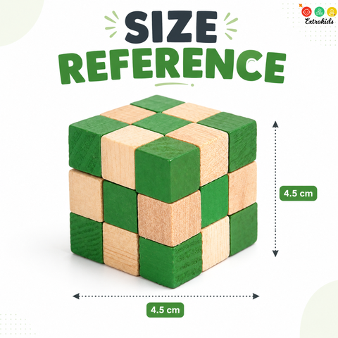Wooden Rubiks Model | Eco-Friendly Snake Cube Twist Puzzle Toy