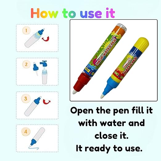 Water Drawing Mat For Kids With 2 Refillable Water Pens - SHL0135