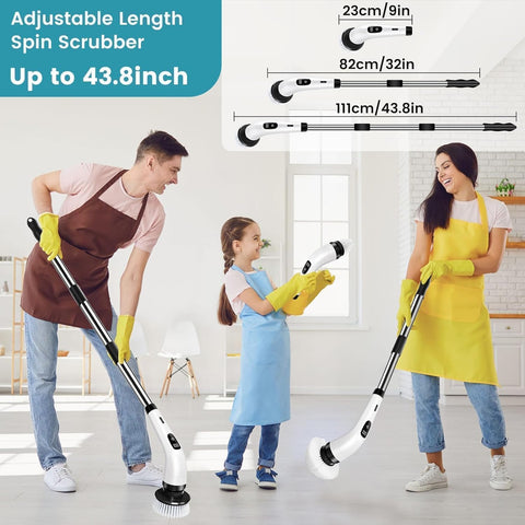 9 In 1 Electric Spin Scrubber Electric Cleaning Brush For Home And Bathroom - SHL0137