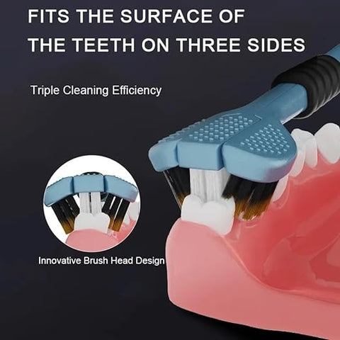 3 - Sided Toothbrush Pack Of 4 - SHL0139
