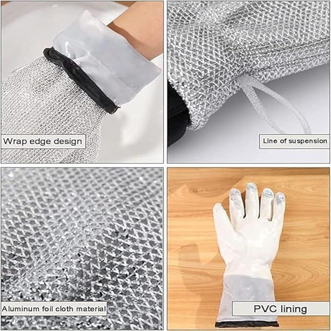 Non Scratch Wire Dishwashing Hand Gloves 1 Pair - SHL0142