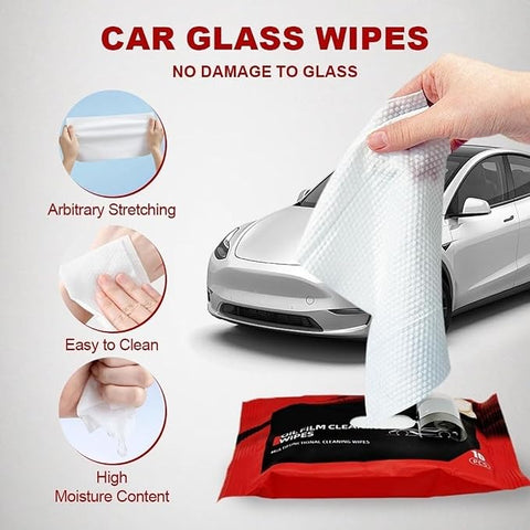 Car Oil Film Glass Cleaning Wipes (Pack of 4) - SHL0143