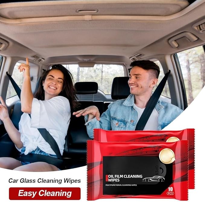 Car Oil Film Glass Cleaning Wipes (Pack of 4) - SHL0143
