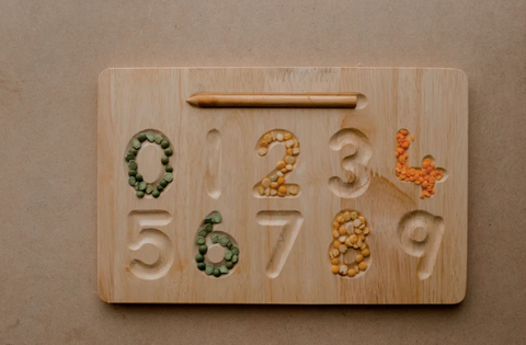 Wooden 1 to 9 numbers Tracing board will be shipped - EKW0284