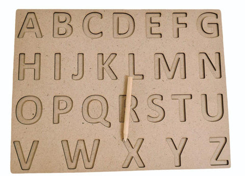 Wooden Upper case Alphabet Tracing board will be shipped - EKW0284